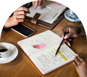 Therapist and client planning therapy goals together in Toronto office